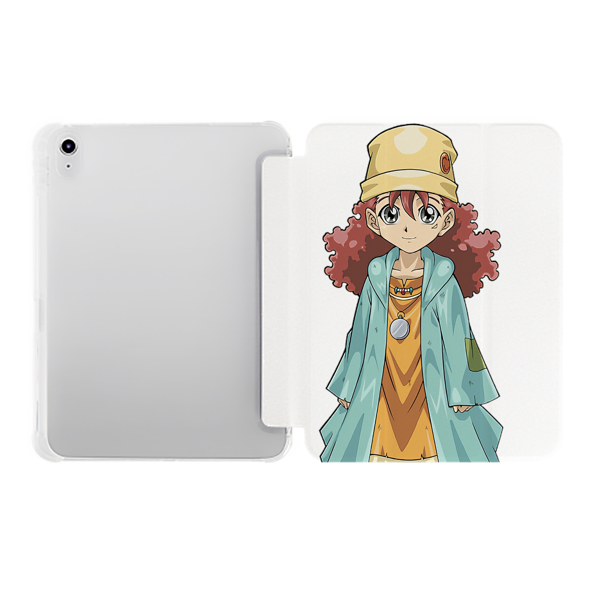（画像用） 遊☆戯☆王 Yu-Gi-Oh! IPad ケース ペン収納付き 三つ折りスタンド PUレザー×シリコン 対応機種9.5/10.5/10.9インチ